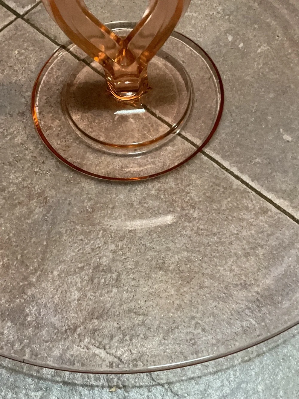 Vintage Pink Glass Pedestal Cake Stand